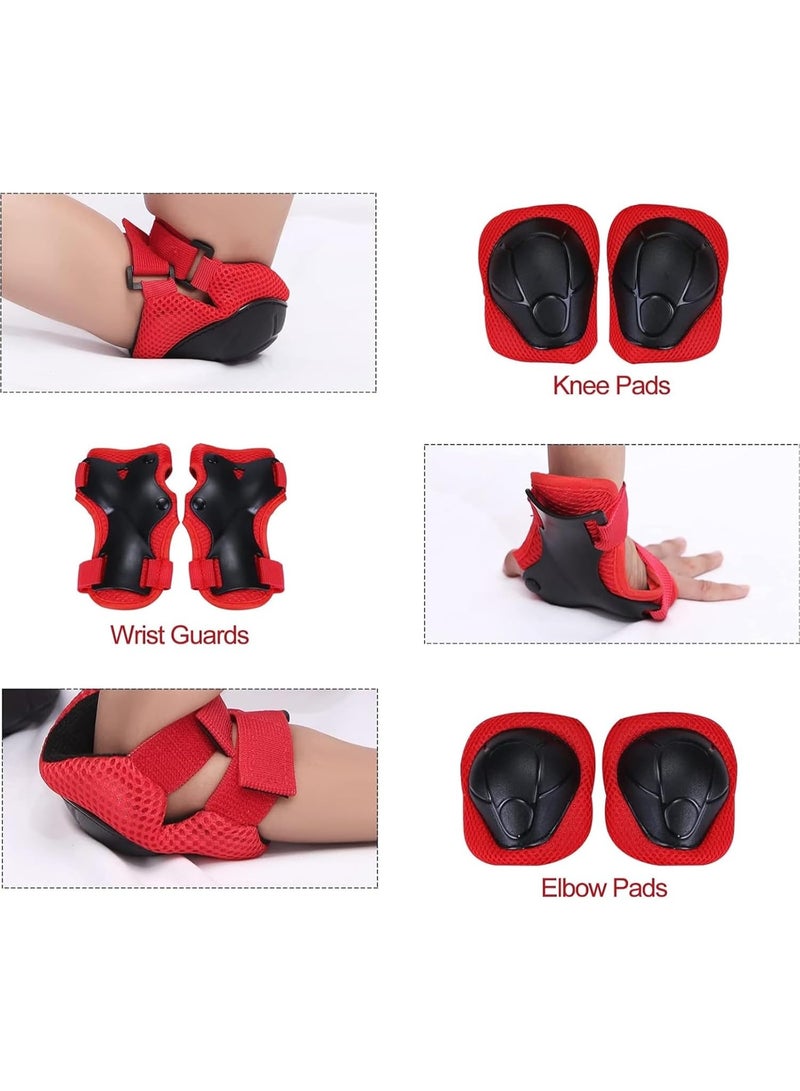 DubaiGallery Kids Cycling Safety Helmet Set with Knee Pads Elbow Pads and Wrist Guards, Adjustable Protective Gear for Bicycle Scooter Skateboard Skating, Lightweight Breathable Design for Boys and Girls - Image 3